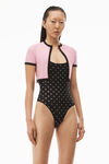 alexander wang 密织尼龙短款开衫 light pink