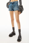 alexander wang carter platform loafer in leather black