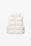 Alexander Wang paper white 短款格纹羽绒背心