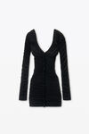 Alexander Wang black ruched long-sleeve minidress