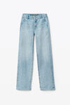 alexander wang ez 中腰直筒牛仔裤 light indigo fade