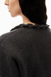 alexander wang 柔软羊毛羊绒低圆领上衣 charcoal melange