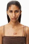 alexander wang clear hotfix camisole in light mesh chocolate