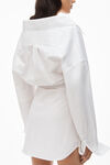 alexander wang crystal tie twist dress in cotton poplin white