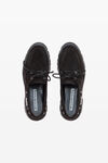 Alexander Wang chocolate mocassini da barca marroni in pelle scamosciata cerata carson