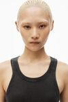 Alexander Wang washed black racerback-loungewear-kleid aus gerippter baumwolle