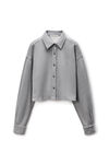 Alexander Wang dark heather grey button up cropped shirt