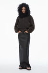 Alexander Wang washed lead hoodie with mongolian hood