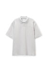 Alexander Wang light heather grey polo gris clair en piqué à rayures