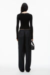alexander wang 徽标铭牌美利奴羊毛 v 领套头衫 black