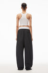 alexander wang track pant in nylon stripe midnight