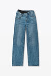 Alexander Wang vintage medium indigo pre-styled denim jeans with asymmetrical lace waistband