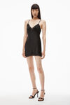LACE SLIP DRESS IN SILK CHARMEUSE