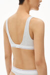 Alexander Wang heather grey v-neck bralette in ribbed jersey