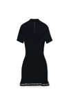 Alexander Wang black ribbed short-sleeve dress