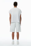 Alexander Wang light heather grey unisex distressed logo oversized cotton muscle tee