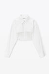 alexander wang 密织棉质叠搭缩褶吊带背心 white