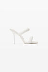 Alexander Wang white julie 105 毫米牛仔布水晶烫钻装饰管状凉鞋