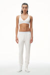alexander wang unisex jogger in cotton waffle thermal  white