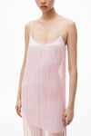 alexander wang fringe tank mini dress in compact nylon cradle pink