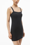 Alexander Wang washed black minidress in waffle-knit cotton stretch