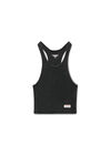 Alexander Wang washed black cropped racer tank in ribbed cotton