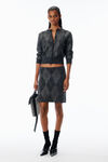 Alexander Wang graphite argyle-cardigan aus wollmischgewebe mit hotfix-strass
