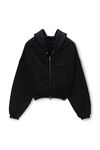 Alexander Wang black black veil zip-up hoodie