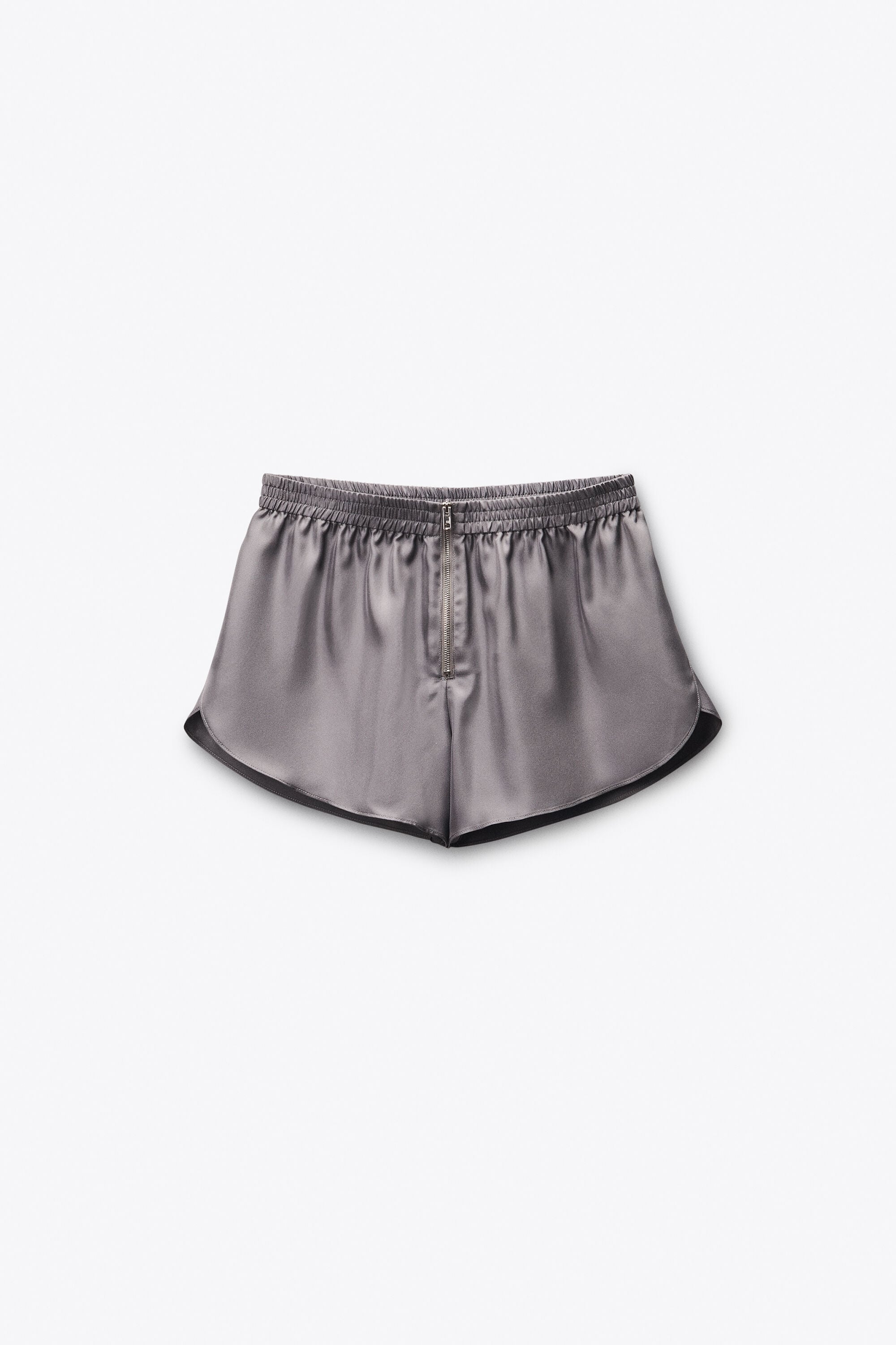 Silk Twill Track Short in STEEL GREY | alexanderwang®
