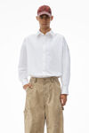 Alexander Wang weathered tan rounded carpenter jeans with weathered flocking