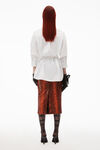 alexander wang 棉质腰部系带系扣衬衫 white