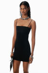 Alexander Wang black 黑色徽标吊带连衣裙