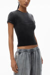 Alexander Wang washed nickel baby tee in plush velour