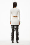 alexander wang 雪尼尔粘胶纤维徽标饰边迷你半身裙 white/black