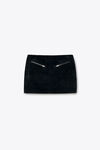Alexander Wang black 黑色气泡纹理天鹅绒迷你半身裙