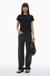 Alexander Wang black ディストレストロゴ コットンジャージー シュランケン tシャツ
