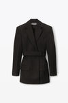 alexander wang 羊毛精裁腰西装连衣裙 black