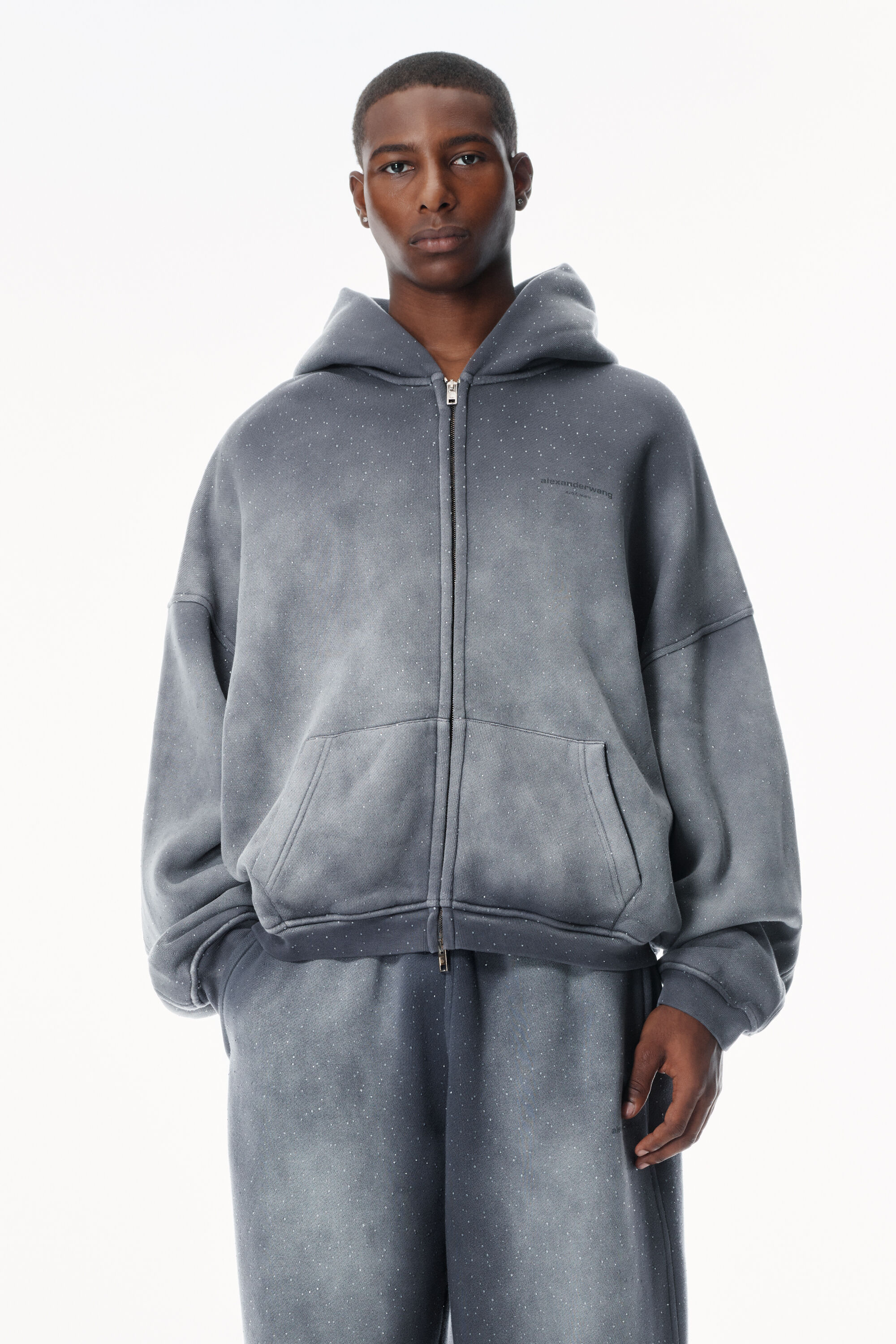 【ALEXANDER WANG】REVERSIBLE HOODIE S Alexander Wang Reversible Raglan Zip Hoodie | Black | FARFETCH