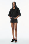 Alexander Wang black unisex athletic mesh logo polo
