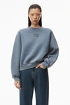 alexander wang 发泡徽标装饰硬挺毛圈布运动衫 motor grey