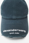 Alexander Wang washed navy ディストレストロゴ ベースボールキャップ
