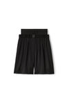 alexander wang layered boxer shorts in silk charmeuse black