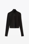alexander wang long sleeve turtleneck in bodycon nylon black