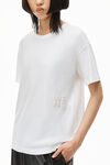 alexander wang puff logo tee in cotton  white