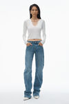 Alexander Wang soft white kurzes hemd mit logo-namensschild