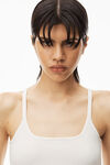 alexander wang scoop neck tank in stretch viscose knit soft white