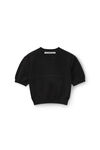 Alexander Wang black logo-embossed ribbed chenille sweater