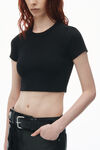Alexander Wang black embossed logo cropped top