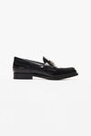 Alexander Wang black carter loafer mit logo aus leder