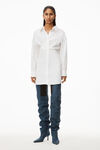 alexander wang 密织棉质系扣连衣裙 bright white